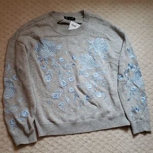 INC int concepts embroidered sweater Sz S run big